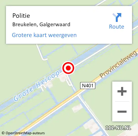 Locatie op kaart van de 112 melding: Politie Breukelen, Galgerwaard op 18 oktober 2020 12:31