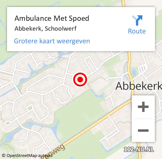 Locatie op kaart van de 112 melding: Ambulance Met Spoed Naar Abbekerk, Schoolwerf op 18 oktober 2020 13:47