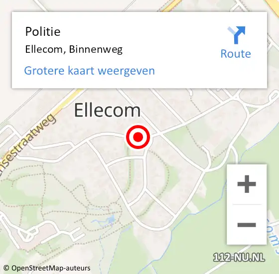 Locatie op kaart van de 112 melding: Politie Ellecom, Binnenweg op 18 oktober 2020 15:44