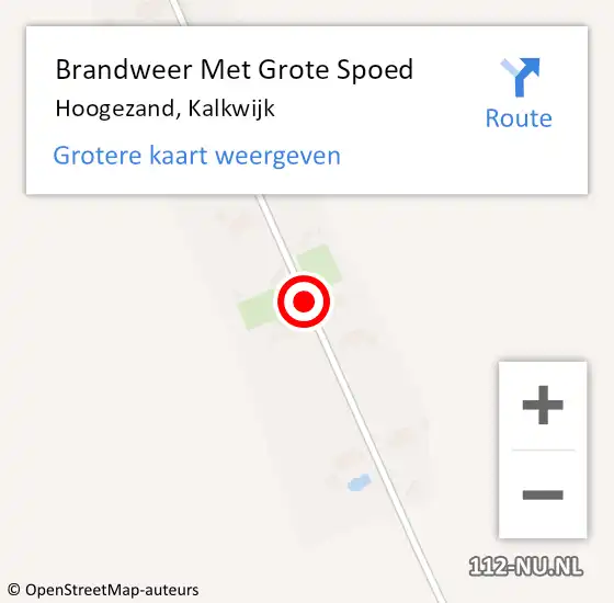 Locatie op kaart van de 112 melding: Brandweer Met Grote Spoed Naar Hoogezand, Kalkwijk op 18 oktober 2020 18:14