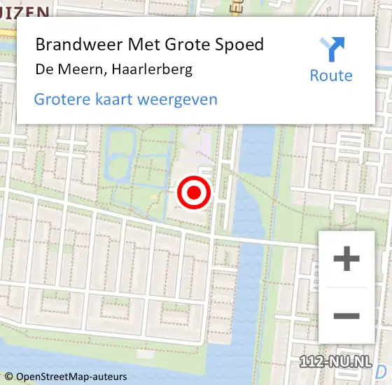 Locatie op kaart van de 112 melding: Brandweer Met Grote Spoed Naar De Meern, Haarlerberg op 18 oktober 2020 18:47