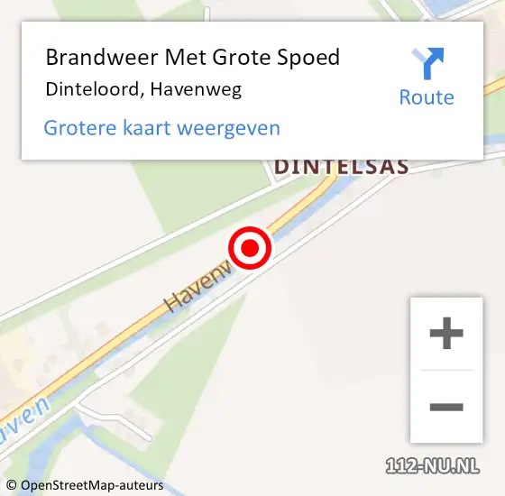 Locatie op kaart van de 112 melding: Brandweer Met Grote Spoed Naar Dinteloord, Havenweg op 18 oktober 2020 20:07