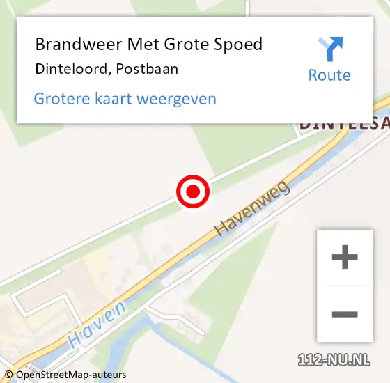 Locatie op kaart van de 112 melding: Brandweer Met Grote Spoed Naar Dinteloord, Postbaan op 18 oktober 2020 20:09