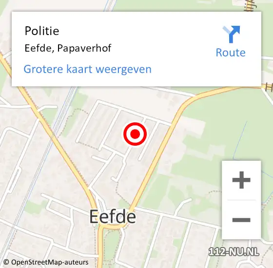 Locatie op kaart van de 112 melding: Politie Eefde, Papaverhof op 18 oktober 2020 20:27