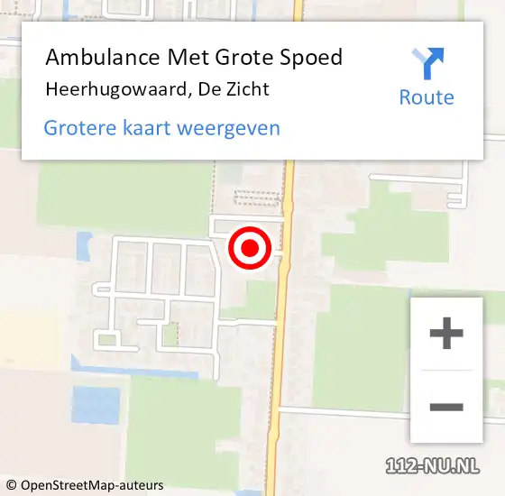 Locatie op kaart van de 112 melding: Ambulance Met Grote Spoed Naar Heerhugowaard, De Zicht op 18 oktober 2020 23:35