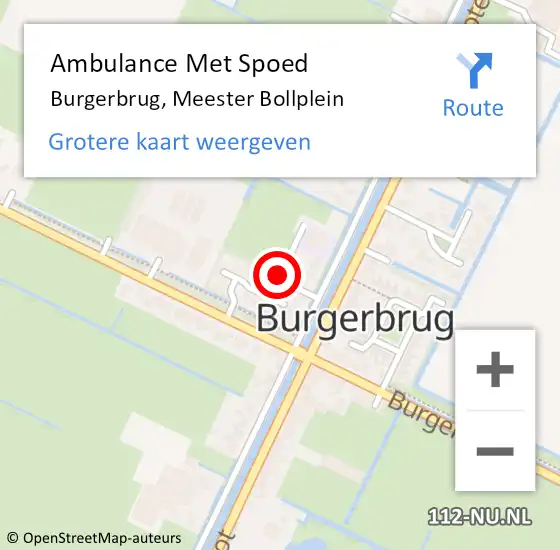 Locatie op kaart van de 112 melding: Ambulance Met Spoed Naar Burgerbrug, Meester Bollplein op 19 oktober 2020 00:06