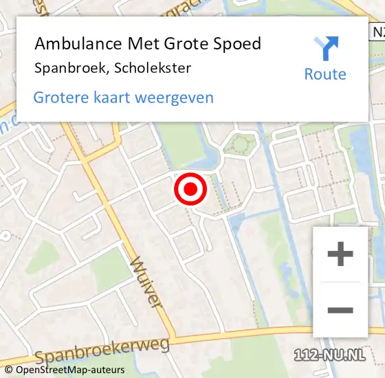 Locatie op kaart van de 112 melding: Ambulance Met Grote Spoed Naar Spanbroek, Scholekster op 2 oktober 2013 17:31