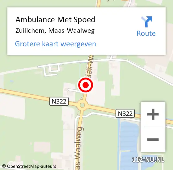 Locatie op kaart van de 112 melding: Ambulance Met Spoed Naar Zuilichem, Maas-Waalweg op 19 oktober 2020 08:02