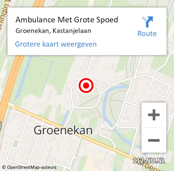 Locatie op kaart van de 112 melding: Ambulance Met Grote Spoed Naar Groenekan, Kastanjelaan op 22 mei 2014 09:00