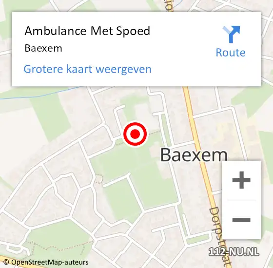Locatie op kaart van de 112 melding: Ambulance Met Spoed Naar Baexem op 19 oktober 2020 09:10
