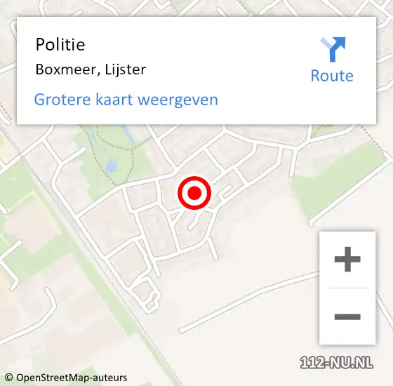 Locatie op kaart van de 112 melding: Politie Boxmeer, Lijster op 19 oktober 2020 14:07