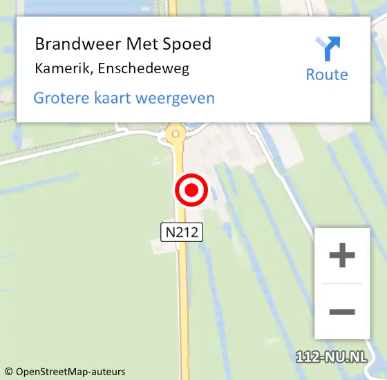 Locatie op kaart van de 112 melding: Brandweer Met Spoed Naar Kamerik, Enschedeweg op 19 oktober 2020 14:12