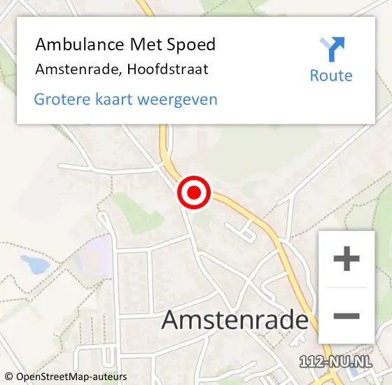 Locatie op kaart van de 112 melding: Ambulance Met Spoed Naar Amstenrade, Hoofdstraat op 22 mei 2014 09:34