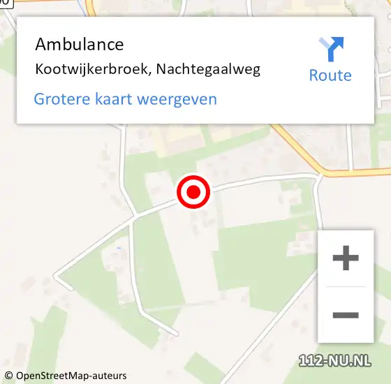 Locatie op kaart van de 112 melding: Ambulance Kootwijkerbroek, Nachtegaalweg op 19 oktober 2020 15:28