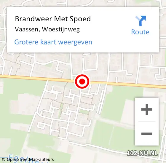 Locatie op kaart van de 112 melding: Brandweer Met Spoed Naar Vaassen, Woestijnweg op 19 oktober 2020 18:44