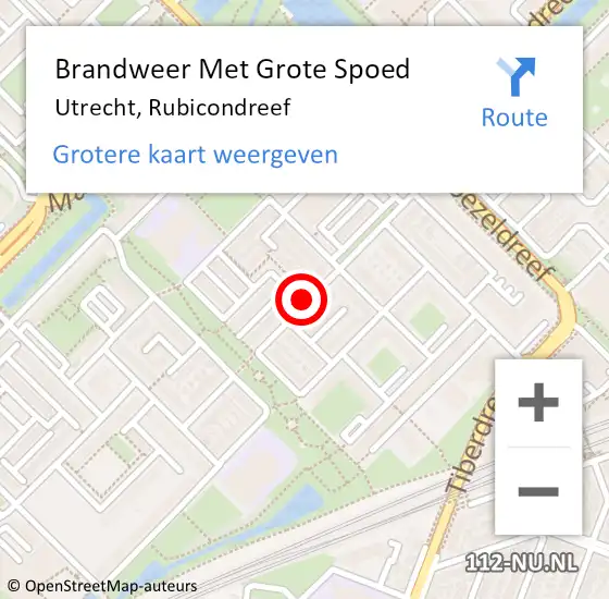 Locatie op kaart van de 112 melding: Brandweer Met Grote Spoed Naar Utrecht, Rubicondreef op 19 oktober 2020 18:53