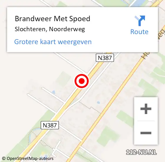 Locatie op kaart van de 112 melding: Brandweer Met Spoed Naar Slochteren, Noorderweg op 19 oktober 2020 21:57