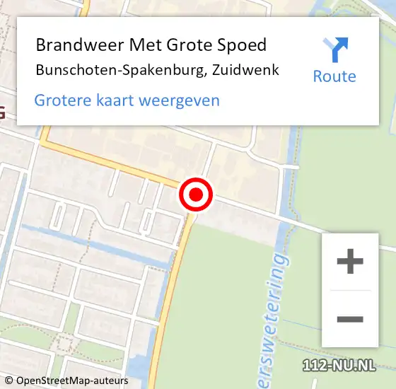 Locatie op kaart van de 112 melding: Brandweer Met Grote Spoed Naar Bunschoten-Spakenburg, Zuidwenk op 19 oktober 2020 23:10