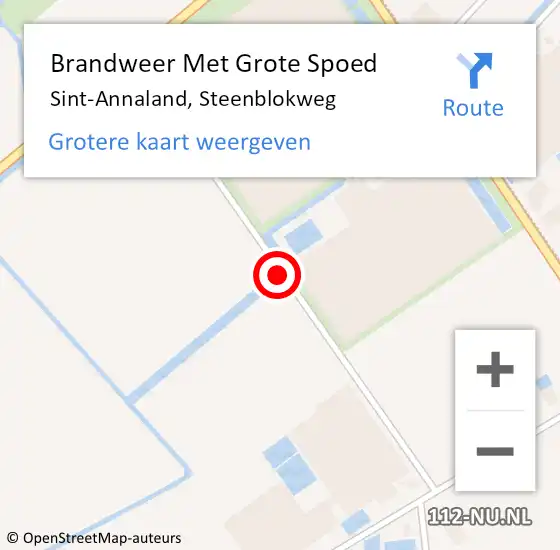 Locatie op kaart van de 112 melding: Brandweer Met Grote Spoed Naar Sint-Annaland, Steenblokweg op 19 oktober 2020 23:48