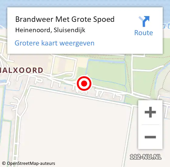 Locatie op kaart van de 112 melding: Brandweer Met Grote Spoed Naar Heinenoord, Sluisendijk op 20 oktober 2020 00:33