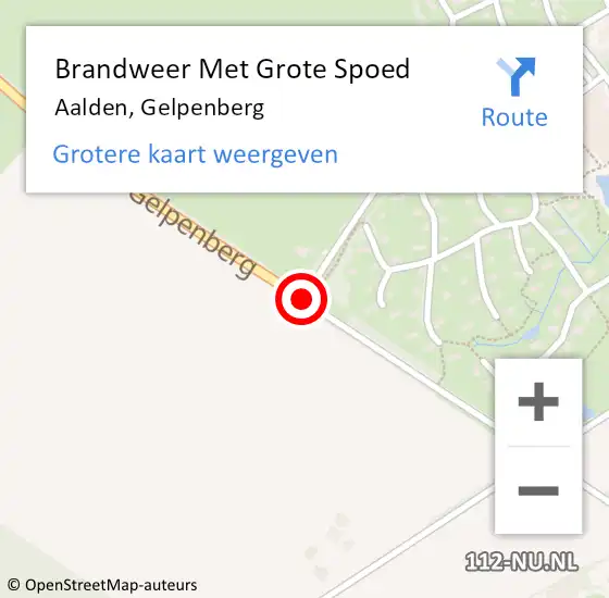 Locatie op kaart van de 112 melding: Brandweer Met Grote Spoed Naar Aalden, Gelpenberg op 20 oktober 2020 07:20