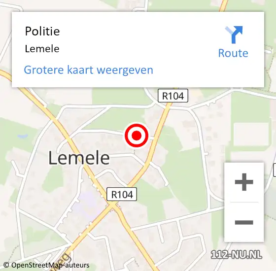 Locatie op kaart van de 112 melding: Politie Lemele op 20 oktober 2020 07:50