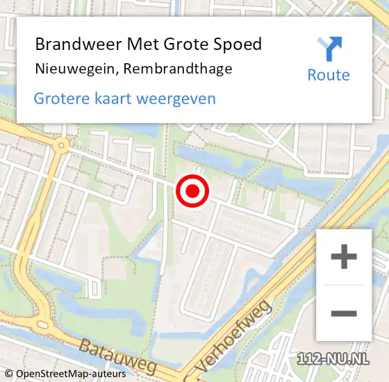 Locatie op kaart van de 112 melding: Brandweer Met Grote Spoed Naar Nieuwegein, Rembrandthage op 20 oktober 2020 09:58