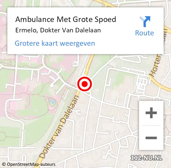 Locatie op kaart van de 112 melding: Ambulance Met Grote Spoed Naar Ermelo, Dokter Van Dalelaan op 20 oktober 2020 11:32