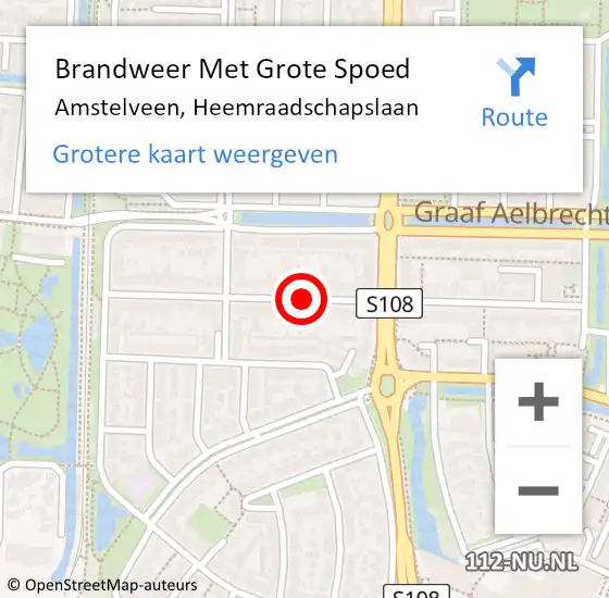Locatie op kaart van de 112 melding: Brandweer Met Grote Spoed Naar Amstelveen, Heemraadschapslaan op 20 oktober 2020 12:17