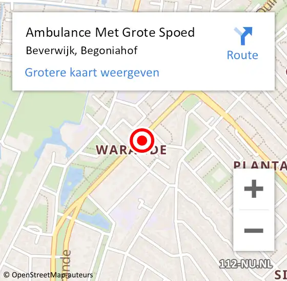 Locatie op kaart van de 112 melding: Ambulance Met Grote Spoed Naar Beverwijk, Begoniahof op 2 oktober 2013 17:49