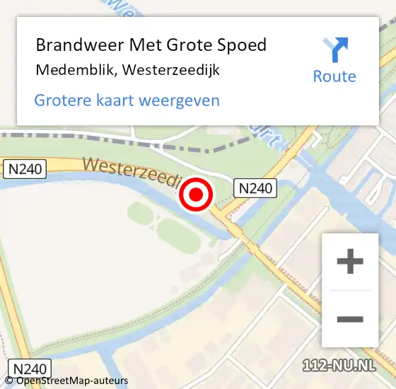 Locatie op kaart van de 112 melding: Brandweer Met Grote Spoed Naar Medemblik, Westerzeedijk op 20 oktober 2020 14:40