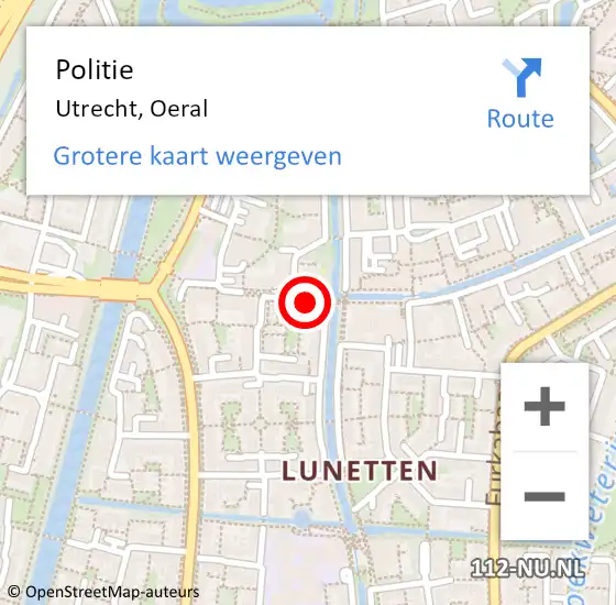 Locatie op kaart van de 112 melding: Politie Utrecht, Oeral op 20 oktober 2020 20:00