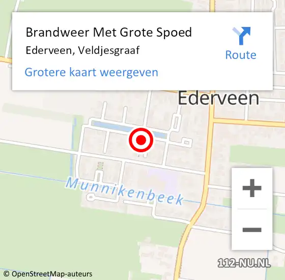 Locatie op kaart van de 112 melding: Brandweer Met Grote Spoed Naar Ederveen, Veldjesgraaf op 20 oktober 2020 22:40