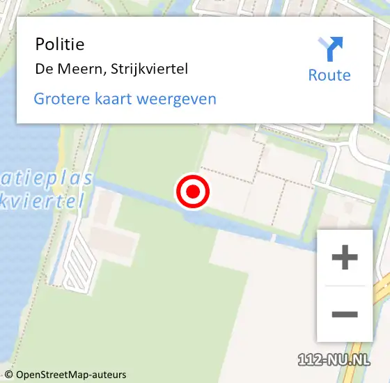 Locatie op kaart van de 112 melding: Politie De Meern, Strijkviertel op 21 oktober 2020 06:41