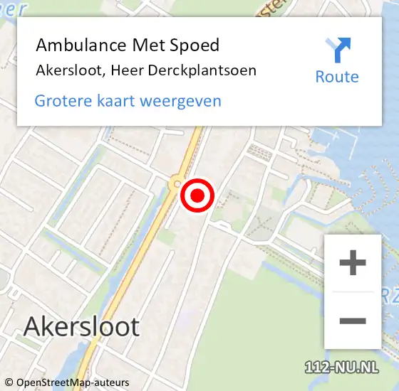 Locatie op kaart van de 112 melding: Ambulance Met Spoed Naar Akersloot, Heer Derckplantsoen op 21 oktober 2020 06:43