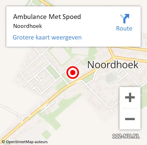 Locatie op kaart van de 112 melding: Ambulance Met Spoed Naar Noordhoek op 21 oktober 2020 10:08