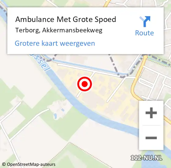 Locatie op kaart van de 112 melding: Ambulance Met Grote Spoed Naar Terborg, Akkermansbeekweg op 21 oktober 2020 11:26