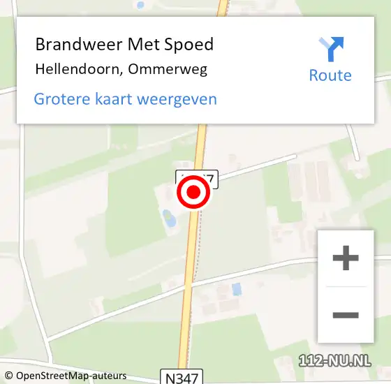 Locatie op kaart van de 112 melding: Brandweer Met Spoed Naar Hellendoorn, Ommerweg op 21 oktober 2020 13:12