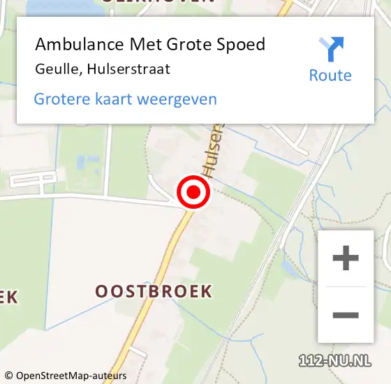 Locatie op kaart van de 112 melding: Ambulance Met Grote Spoed Naar Geulle, Hulserstraat op 22 mei 2014 12:13