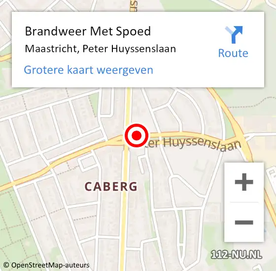 Locatie op kaart van de 112 melding: Brandweer Met Spoed Naar Maastricht, Peter Huyssenslaan op 21 oktober 2020 16:07