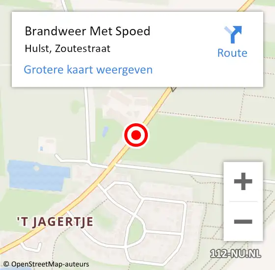 Locatie op kaart van de 112 melding: Brandweer Met Spoed Naar Hulst, Zoutestraat op 21 oktober 2020 17:25