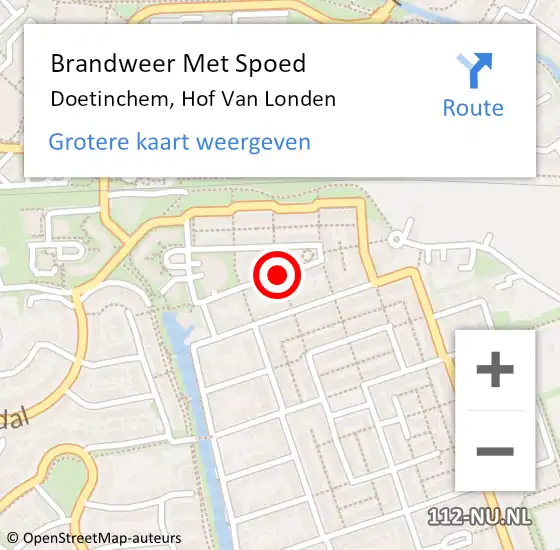 Locatie op kaart van de 112 melding: Brandweer Met Spoed Naar Doetinchem, Hof Van Londen op 21 oktober 2020 17:34