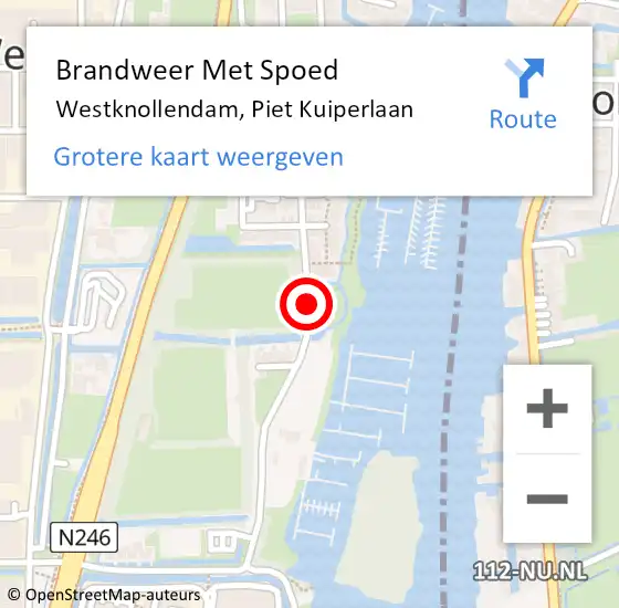 Locatie op kaart van de 112 melding: Brandweer Met Spoed Naar Westknollendam, Piet Kuiperlaan op 21 oktober 2020 17:58