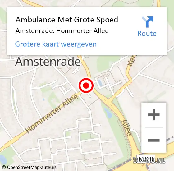 Locatie op kaart van de 112 melding: Ambulance Met Grote Spoed Naar Amstenrade, Hommerter Allee op 22 mei 2014 12:34