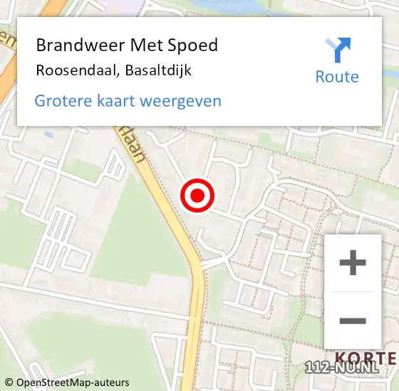 Locatie op kaart van de 112 melding: Brandweer Met Spoed Naar Roosendaal, Basaltdijk op 21 oktober 2020 18:47