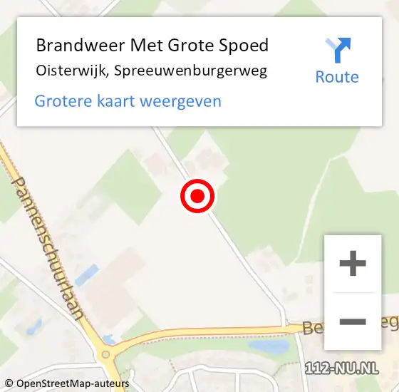 Locatie op kaart van de 112 melding: Brandweer Met Grote Spoed Naar Oisterwijk, Spreeuwenburgerweg op 21 oktober 2020 19:07