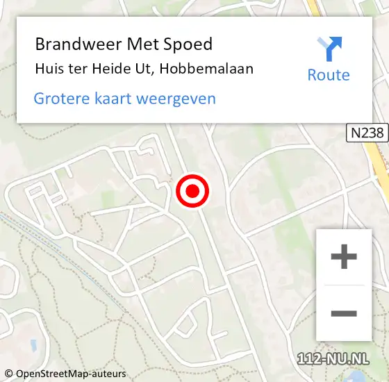 Locatie op kaart van de 112 melding: Brandweer Met Spoed Naar Huis ter Heide Ut, Hobbemalaan op 21 oktober 2020 19:47