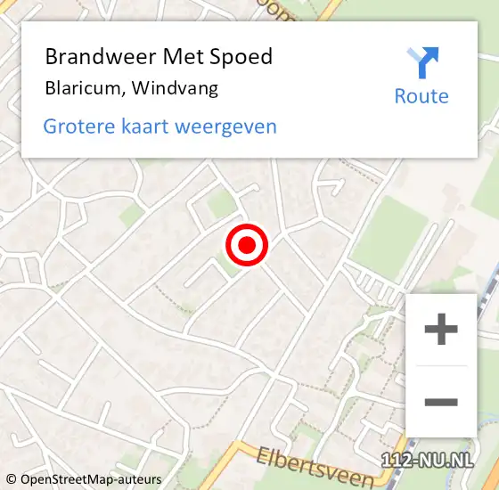 Locatie op kaart van de 112 melding: Brandweer Met Spoed Naar Blaricum, Windvang op 21 oktober 2020 19:54