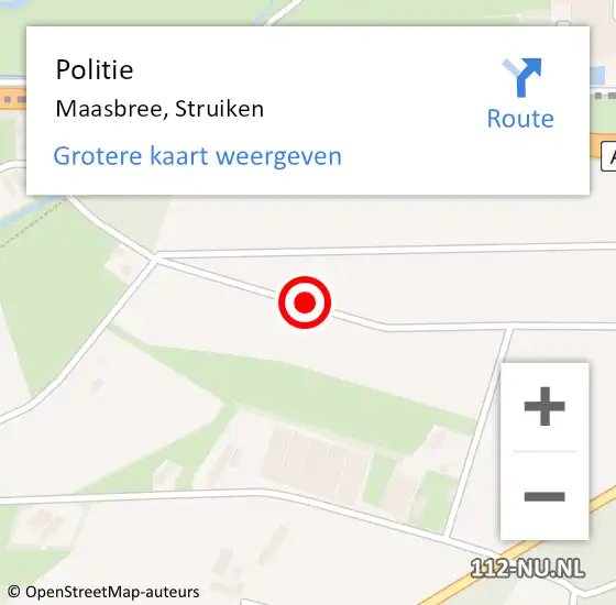 Locatie op kaart van de 112 melding: Politie Maasbree, Struiken op 21 oktober 2020 20:22