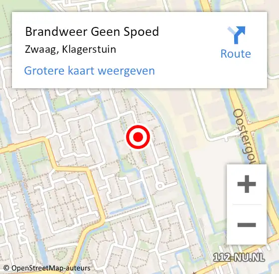 Locatie op kaart van de 112 melding: Brandweer Geen Spoed Naar Zwaag, Klagerstuin op 21 oktober 2020 20:32